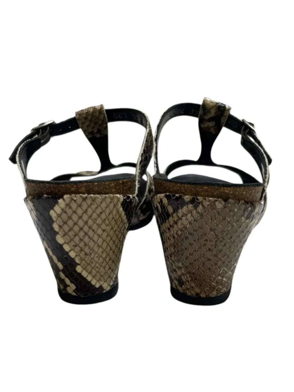 Mephisto Nazli Air Relax Snake Print Leather Wedge Sandals EU 37